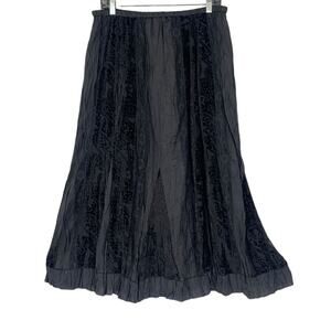 Southwestern Bohemian Patchwork Maxi Skirt Velvet Lace NWT Size 12 JM Collection